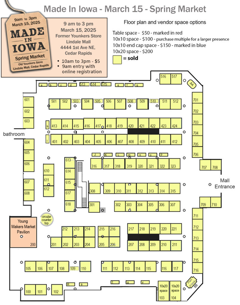 Vendor Registration – Made In Iowa Spring Market March 15 - Made in Iowa